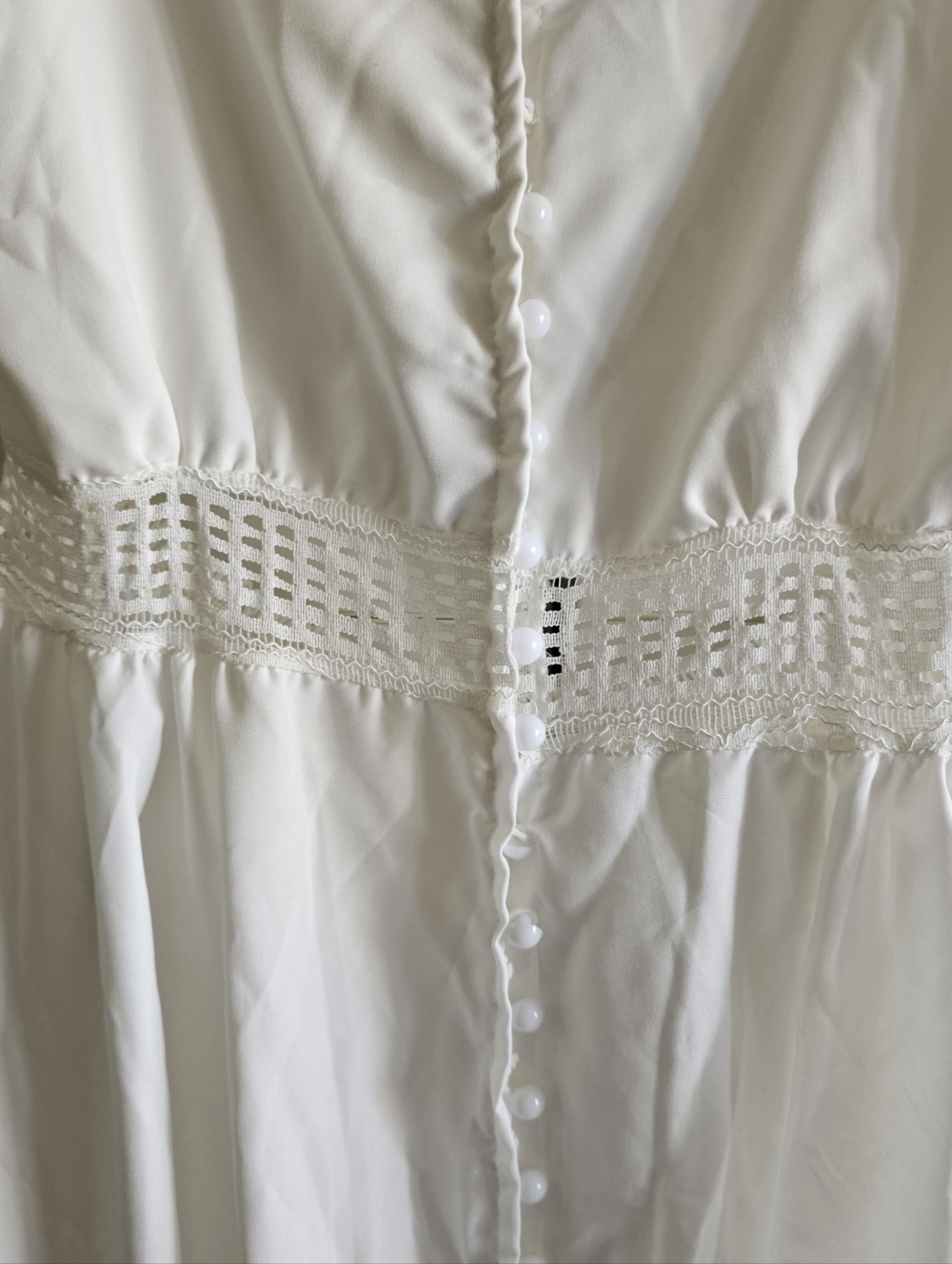 Elegant Eyelet Lace Tie Knot Back Sleeveless Button up Midi Dress - Picture 14 of 16